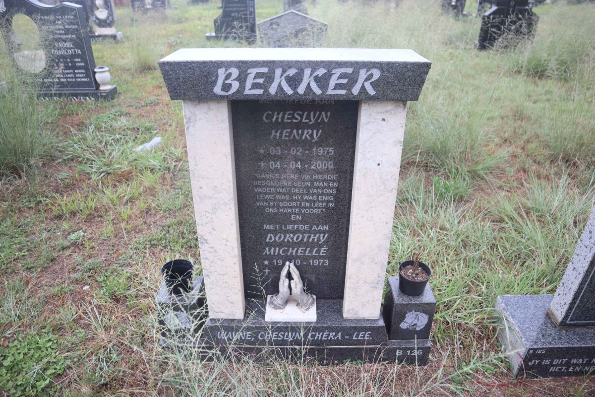 BEKKER Cheslyn Henry 1975-2000 & Dorothy Michelle 1973-