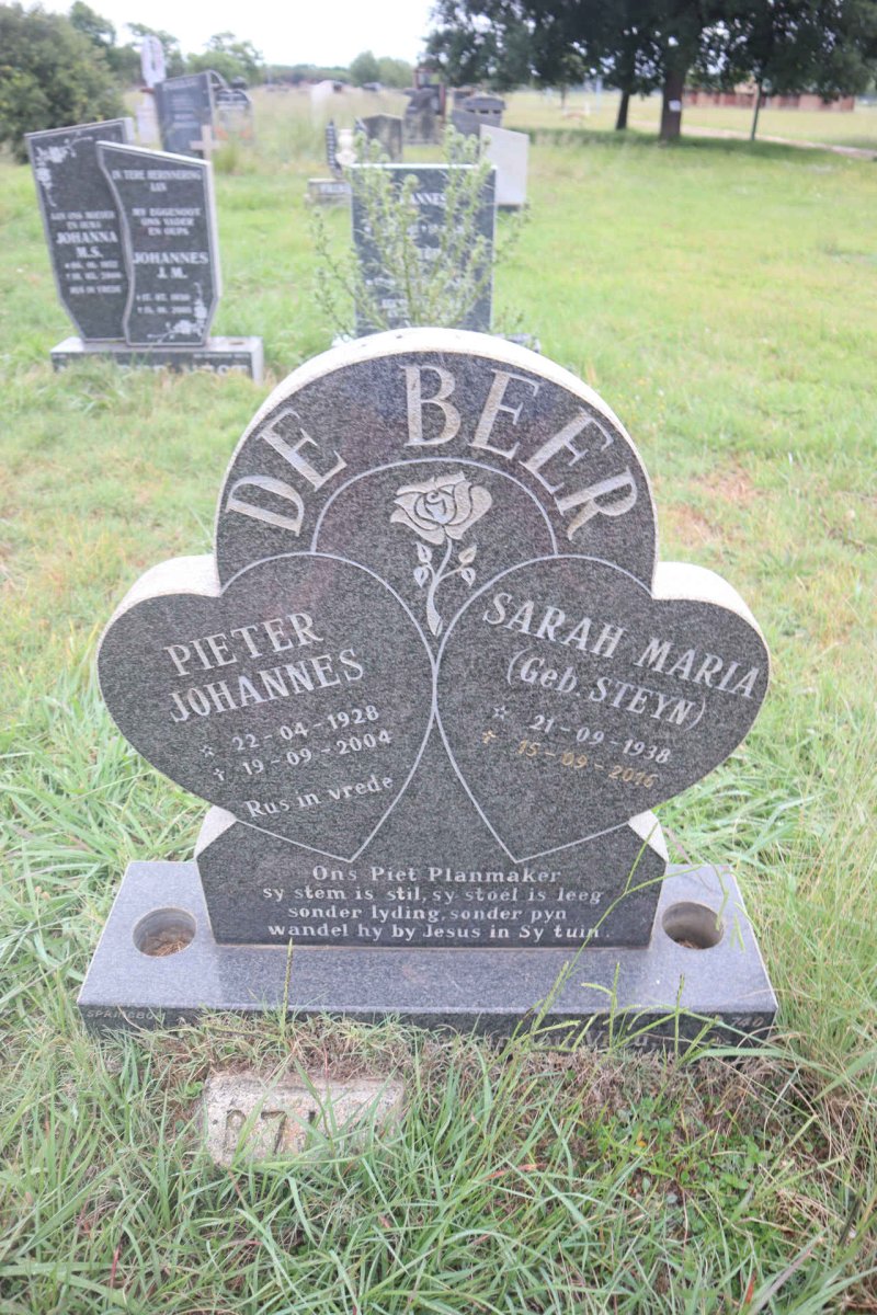 BEER Pieter Johannes, de 1928-2004 & Sarah Maria STEYN 1938-2016