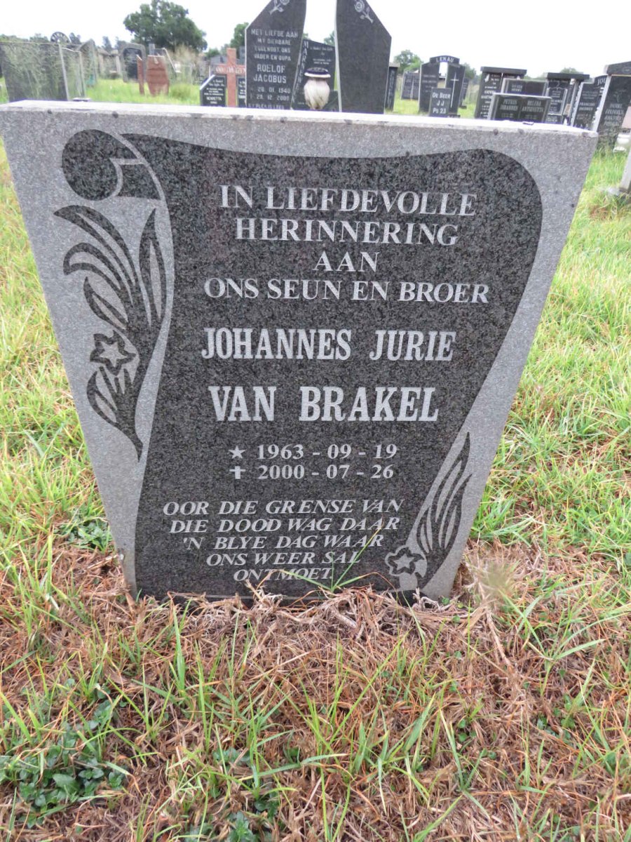 BRAKEL Johannes Jurie, van 1963-2000