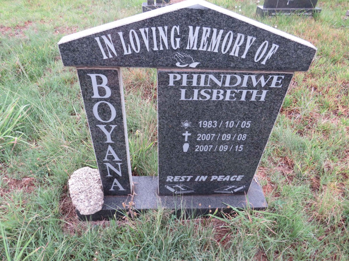 BOYANA Phindiwe Lisbeth 1983-2007