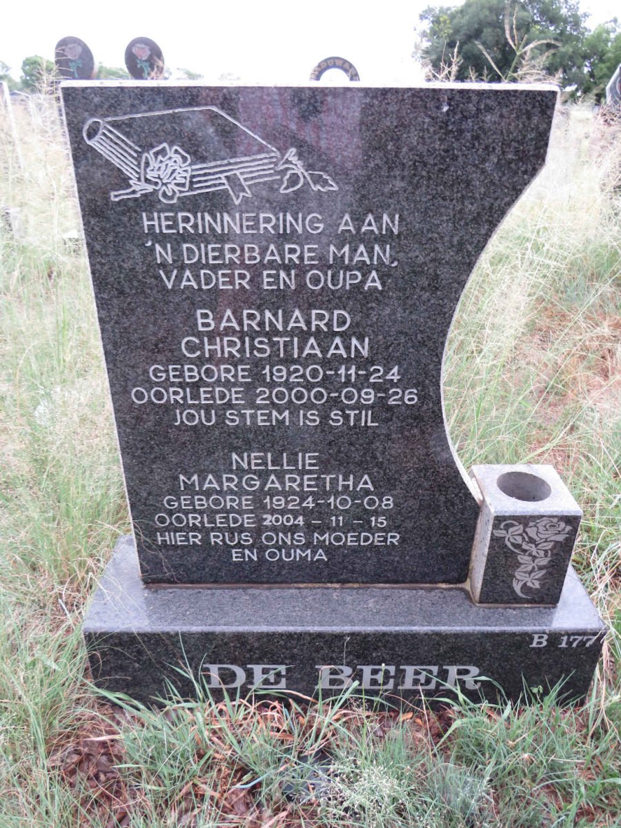 BEER Barnard Christiaan, de 1920-2000 & Nellie Margaretha 1924-2004