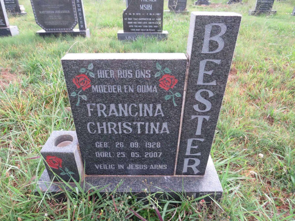 BESTER Francina Christina 1928-2007