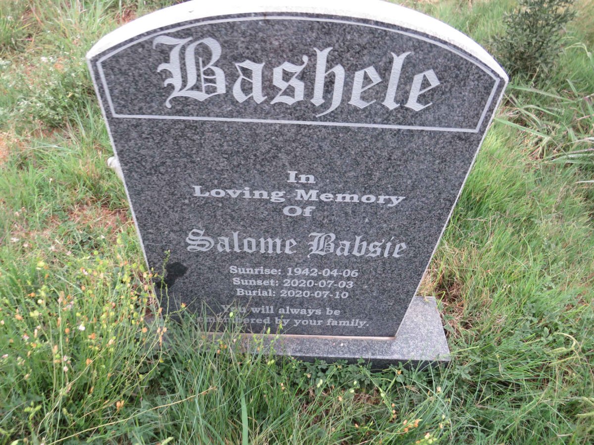 BASHELE Salome Babsie 1942-2020