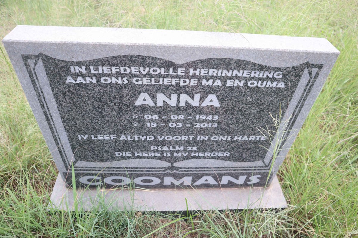COOMANS Anna 1943-2013