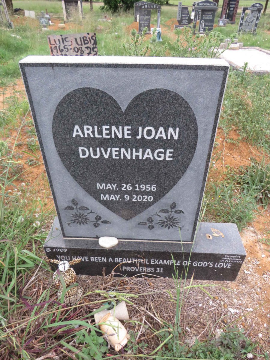 DUVENHAGE Arlene Joan 1956-2020