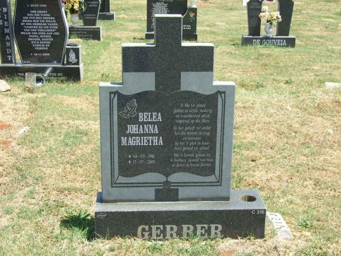 GERBER Belea Johanna Magrietha 1941-2005