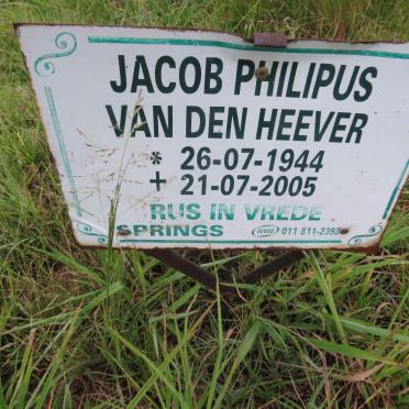 HEEVER Jacob Philipus, van den 1944-2005