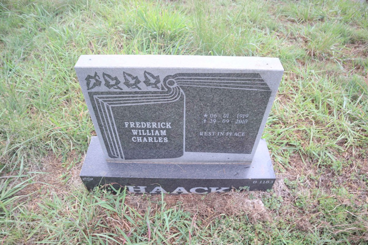 HAACK Frederick William Charles 1919-2010