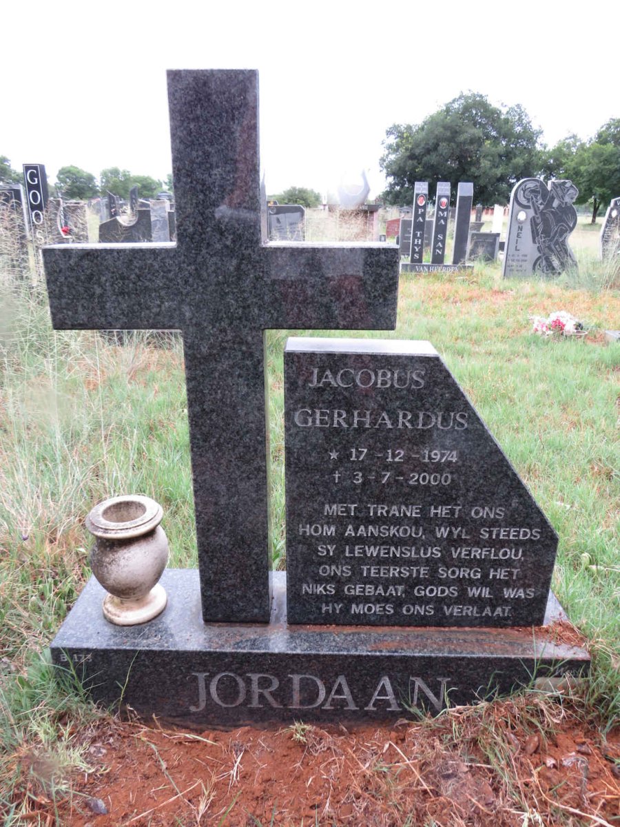 JORDAAN Jacobus Gerhardus 1974-2000