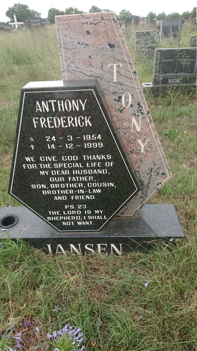JANSEN Anthony Frederick 1954-1999