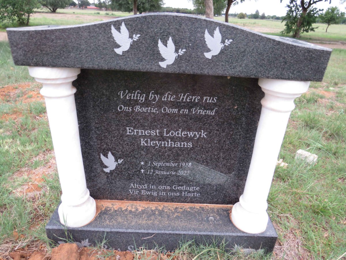 KLEYNHANS Ernest Lodewyk 1958-2022
