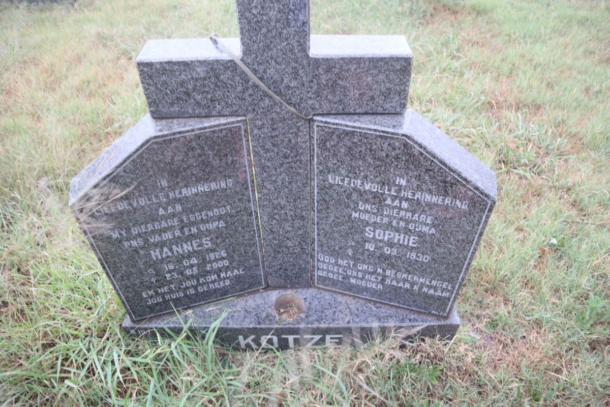 KOTZE Hannes 1926-2000 & Sophie 1930-