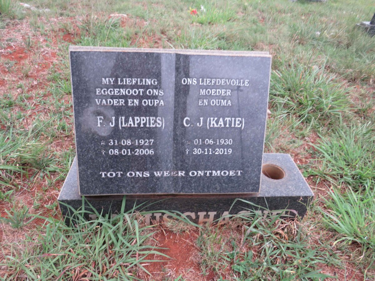 LABUSCHAGNE F.J. 1927-2006 & C.J. 1930-2019