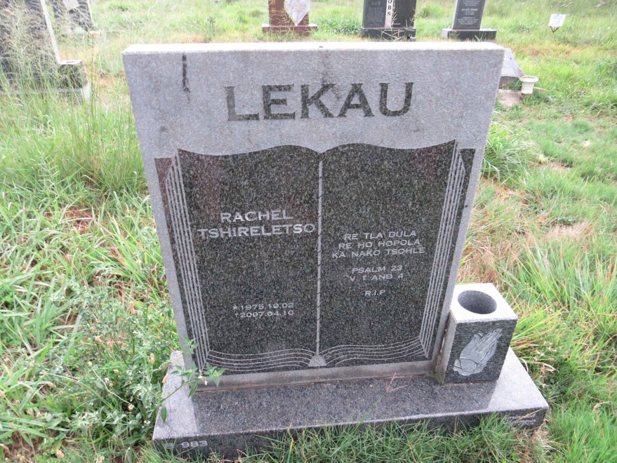 LEKAU Rachel Tshireletso 1975-2007