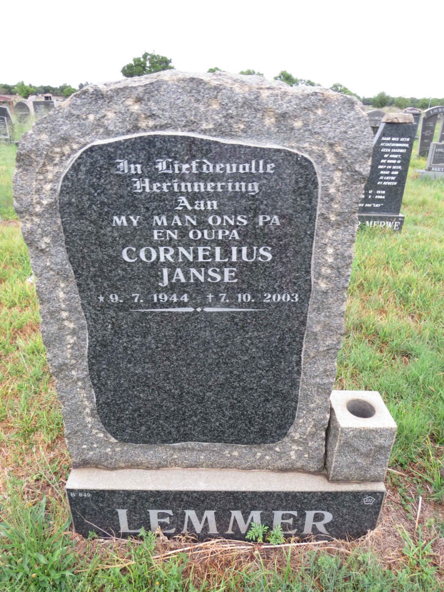 LEMMER Cornelius Janse 1944-2003