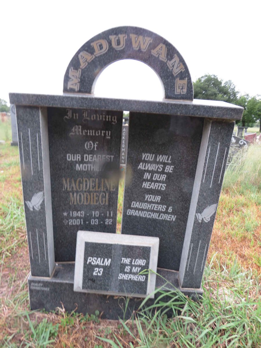 MADUWANE Magdeline Modiegi 1943-2001