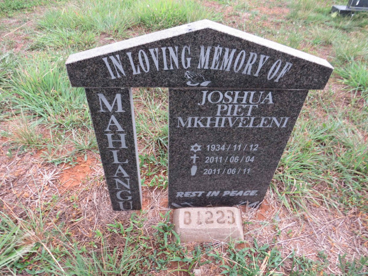 MAHLANGU Joshua Piet Mkhiveleni 1934-2011