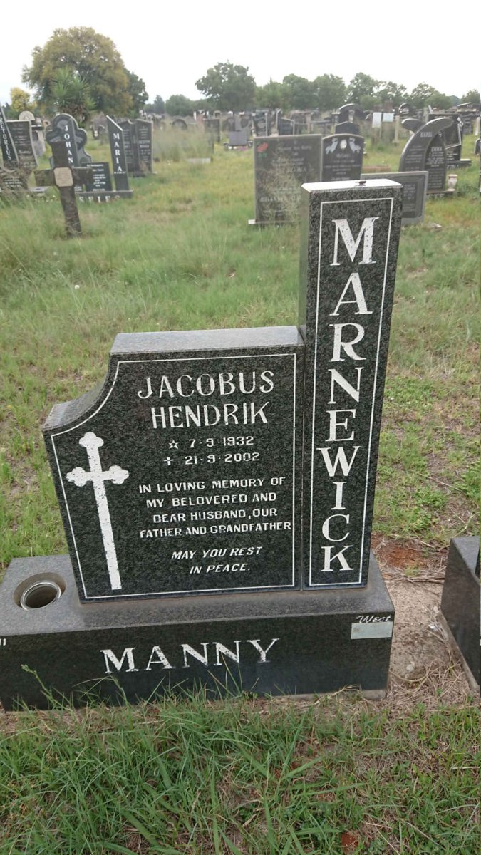 MARNEWICK Jacobus Hendrik 1932-2002