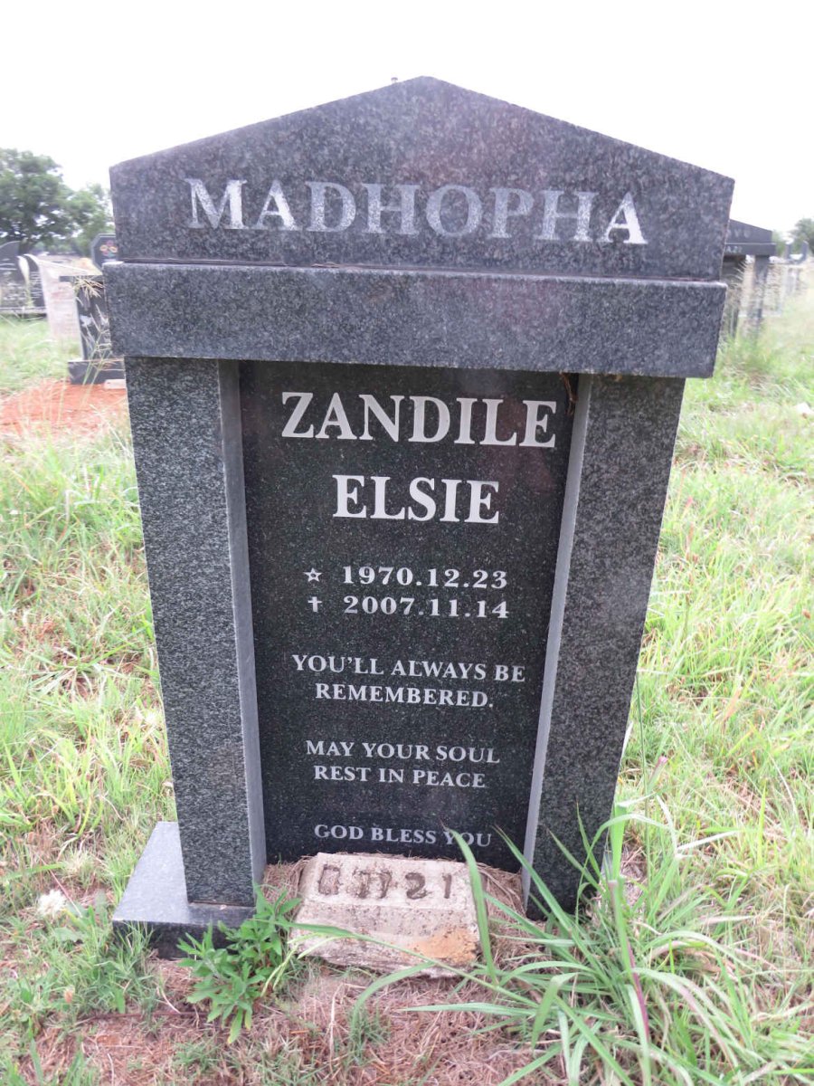 MADHOPHA Zandile Elsie 1970-2007
