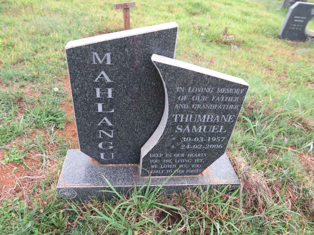 MAHLANGU Thumbane Samuel 1957-2006
