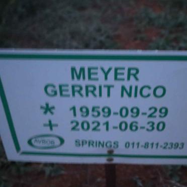 MEYER Gerrit Nico 1959-2021