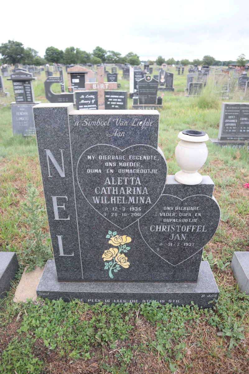 NEL Christoffel Jan 1937- & Aletta Catharina Wilhelmina 1935-2001