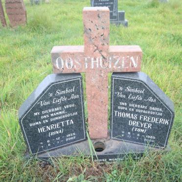 OOSTHUIZEN Thomas Frederik Dreyer 1920-2005 & Henrietta 1925-2002