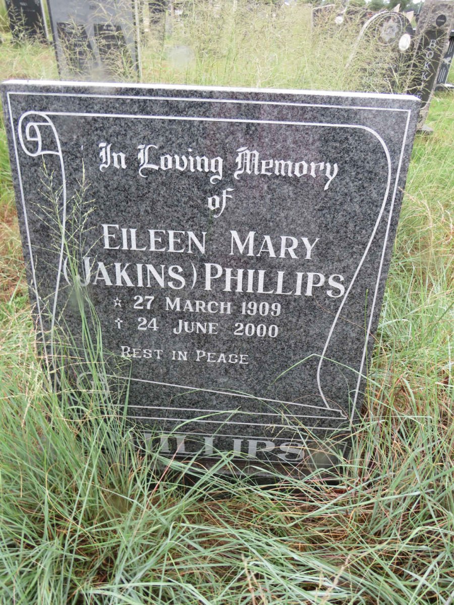 PHILLIPS Eileen Mary nee JAKINS 1909-2000