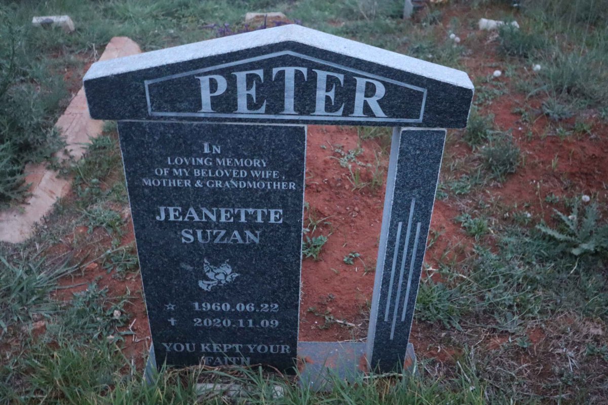 PETER Jeanette Suzan 1960-2020