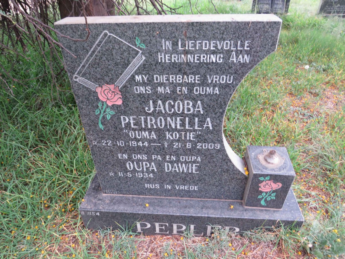 PEPLER Dawie 1934- & Jacoba Petronella 1944-2009