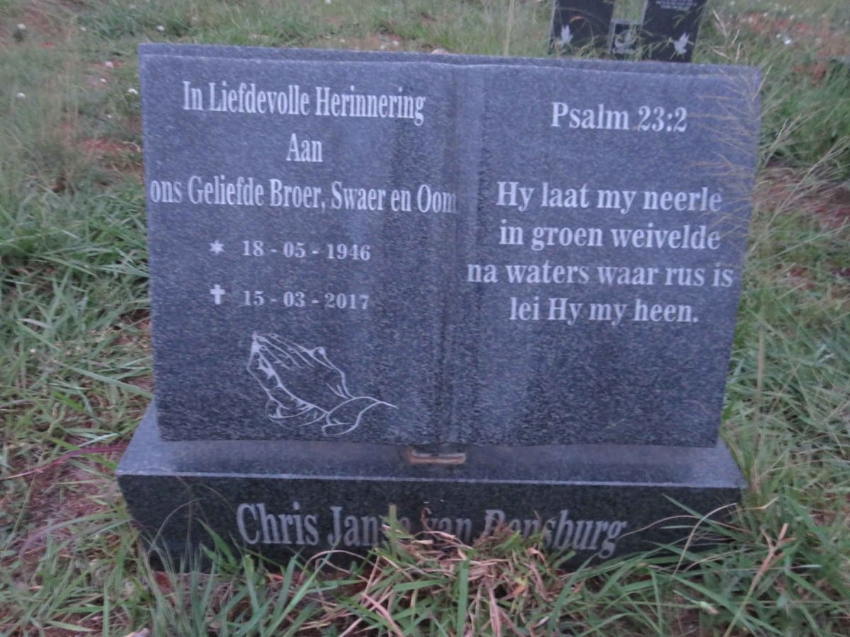 RENSBURG Chris, Janse van 1946-2017