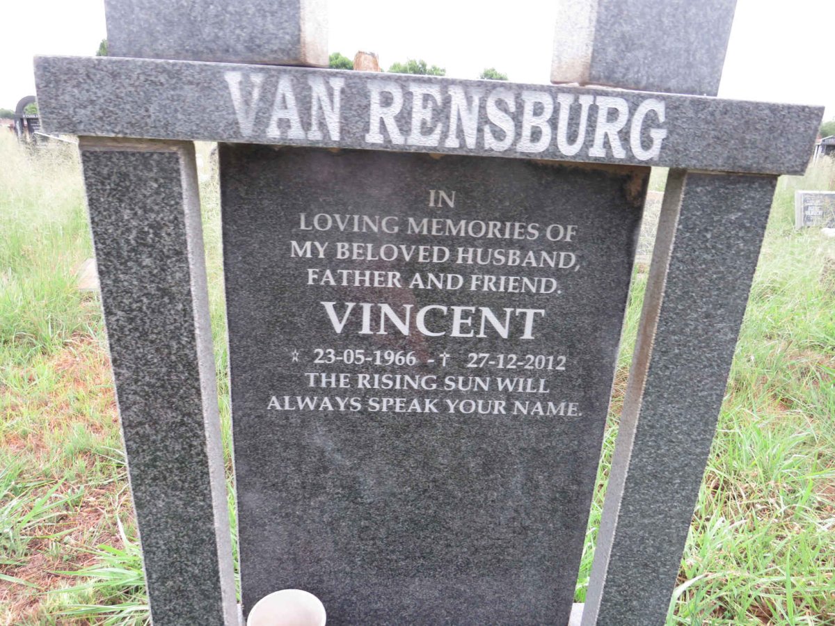 RENSBURG Vincent, van 1966-2012