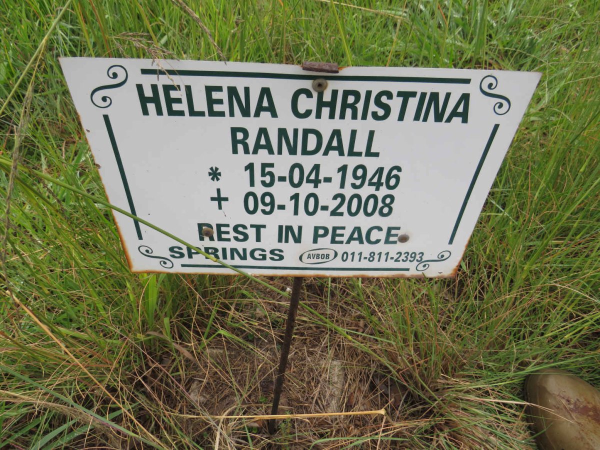 RANDALL Helena Christina 1946-2008