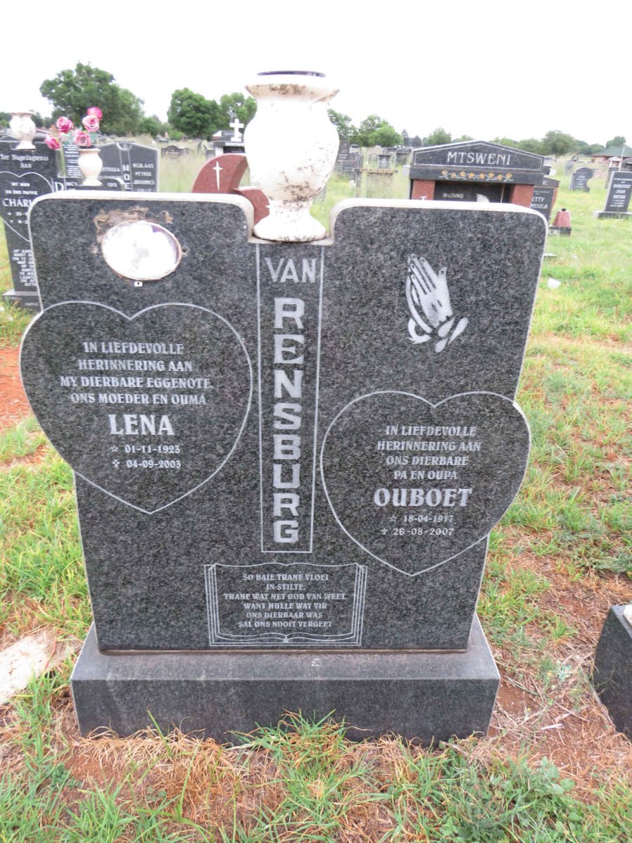 RENSBURG Ouboet, van 1917-2007 & Lena 1923-2003