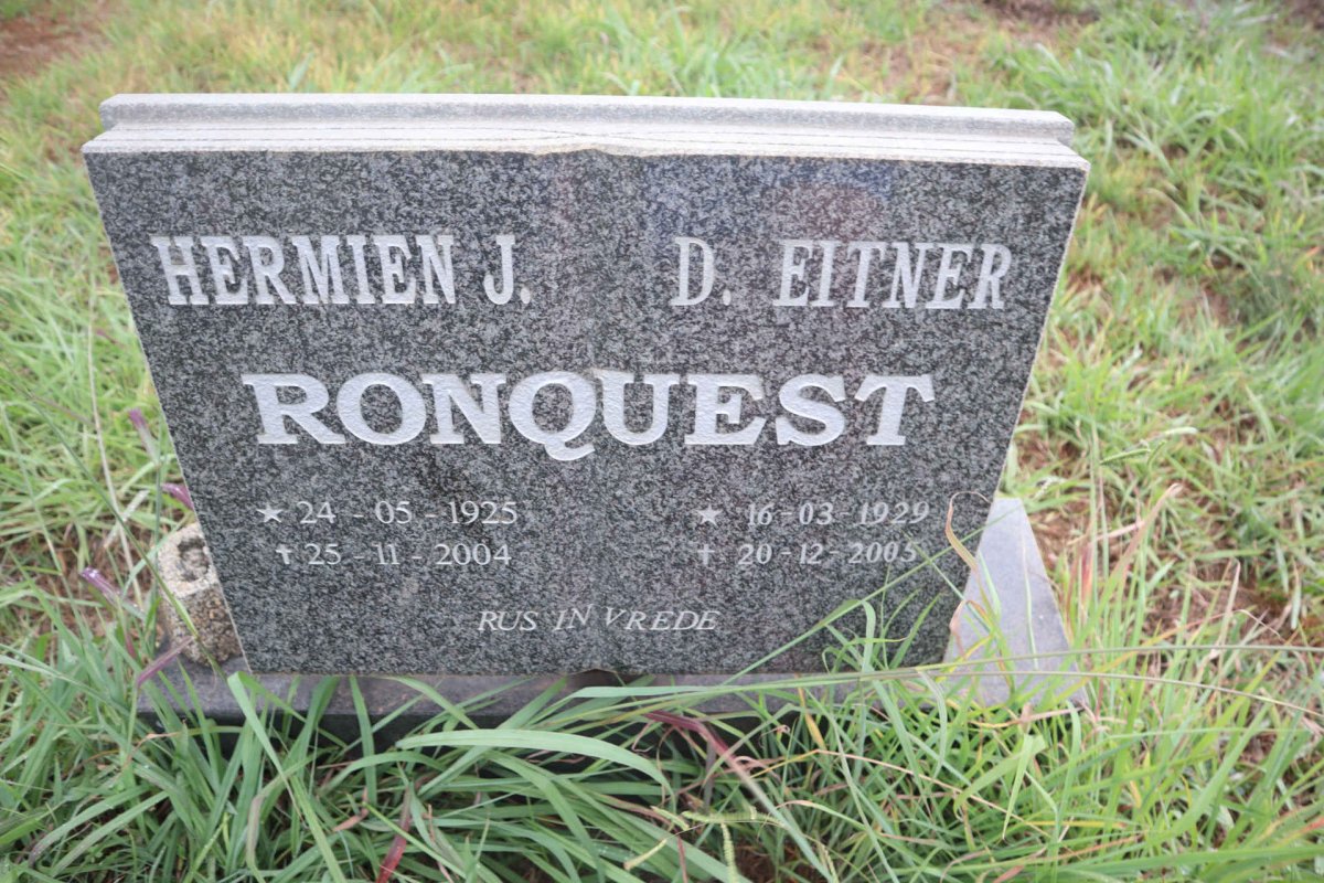 RONQUEST D. Eitner 1929-2005 & Hermien J. 1925-2004