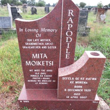 RAPODILE Mita Moeketsi 1925-2007