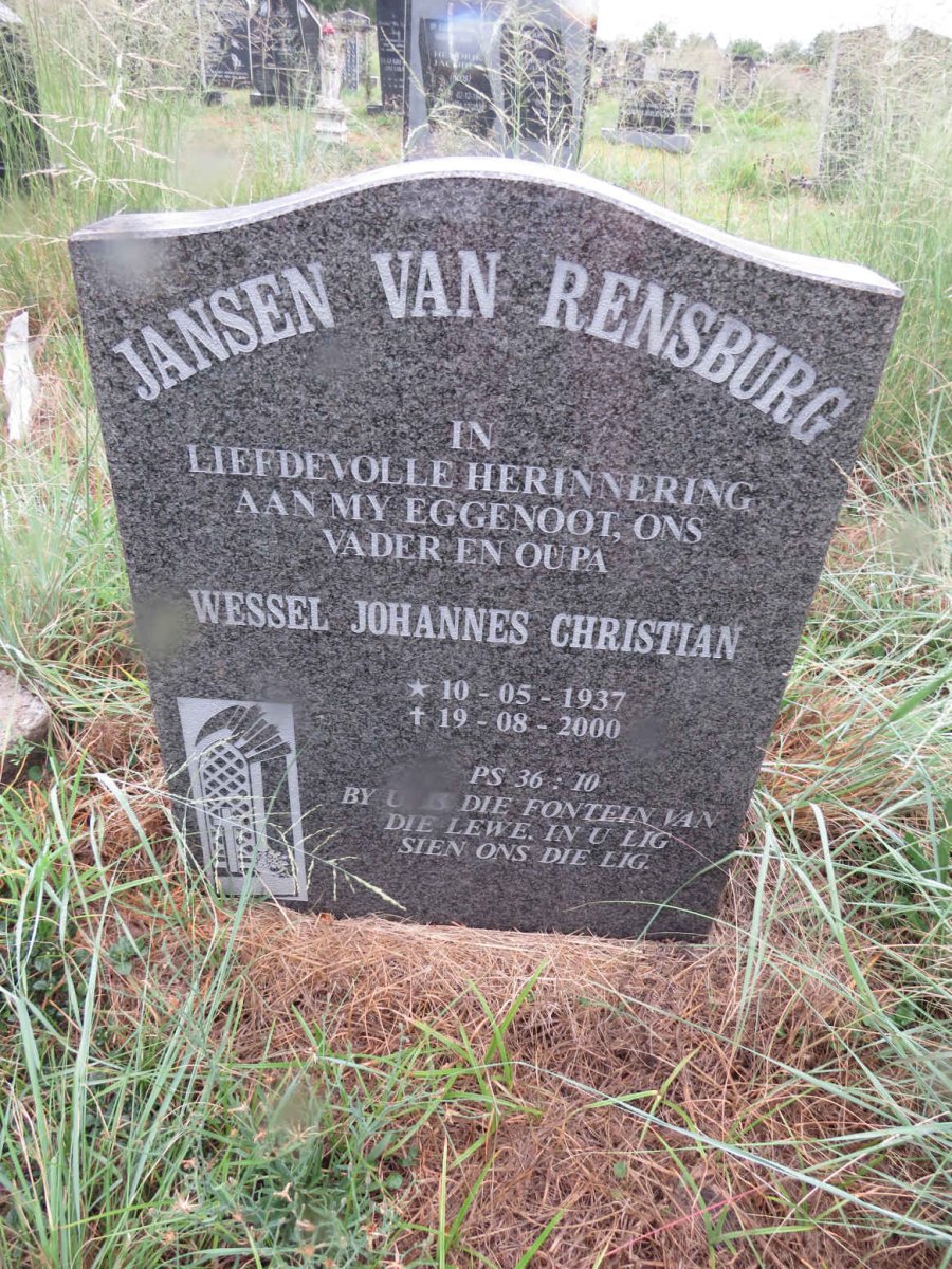 RENSBURG Wessel Johannes Christian, Jansen van 1937-2000