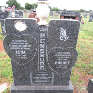 RENSBURG Ouboet, van 1917-2007 & Lena 1923-2003