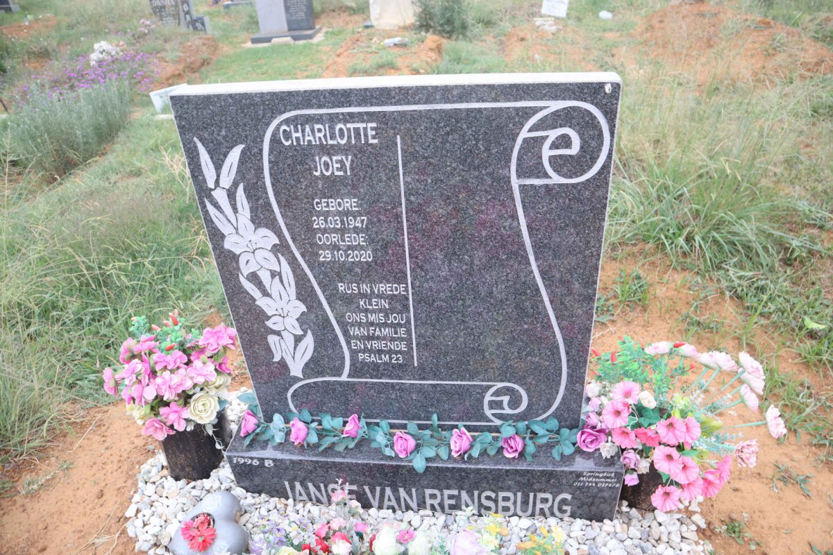 RENSBURG Charlotte Joey, Janse van 1947-2020