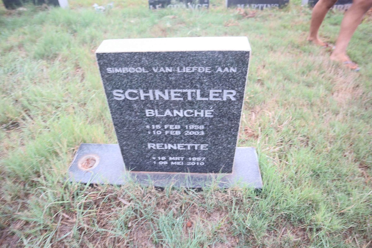 SCHNETLER Reinette 1957-2010 :: SCHNETLER Blanche 1958-2003