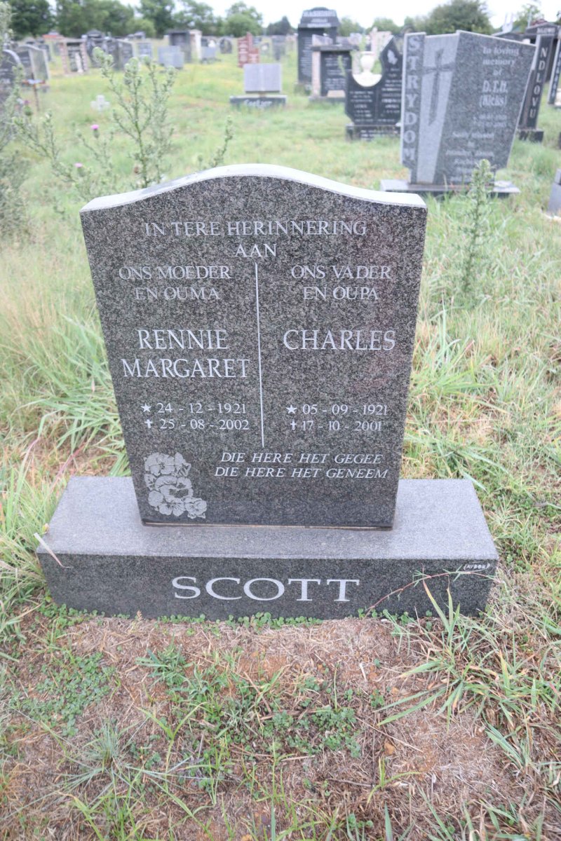 SCOTT Charles 1921-2001 & Rennie Margaret 1921-2002