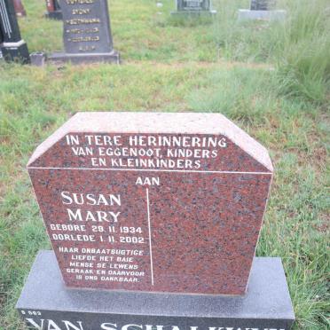 SCHALKWYK Susan Mary, van 1934-2002