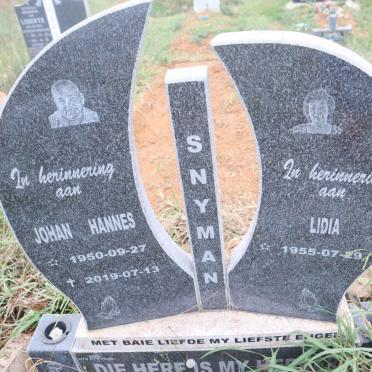 SNYMAN Johan Hannes 1950-2019 & Lidia 1955-