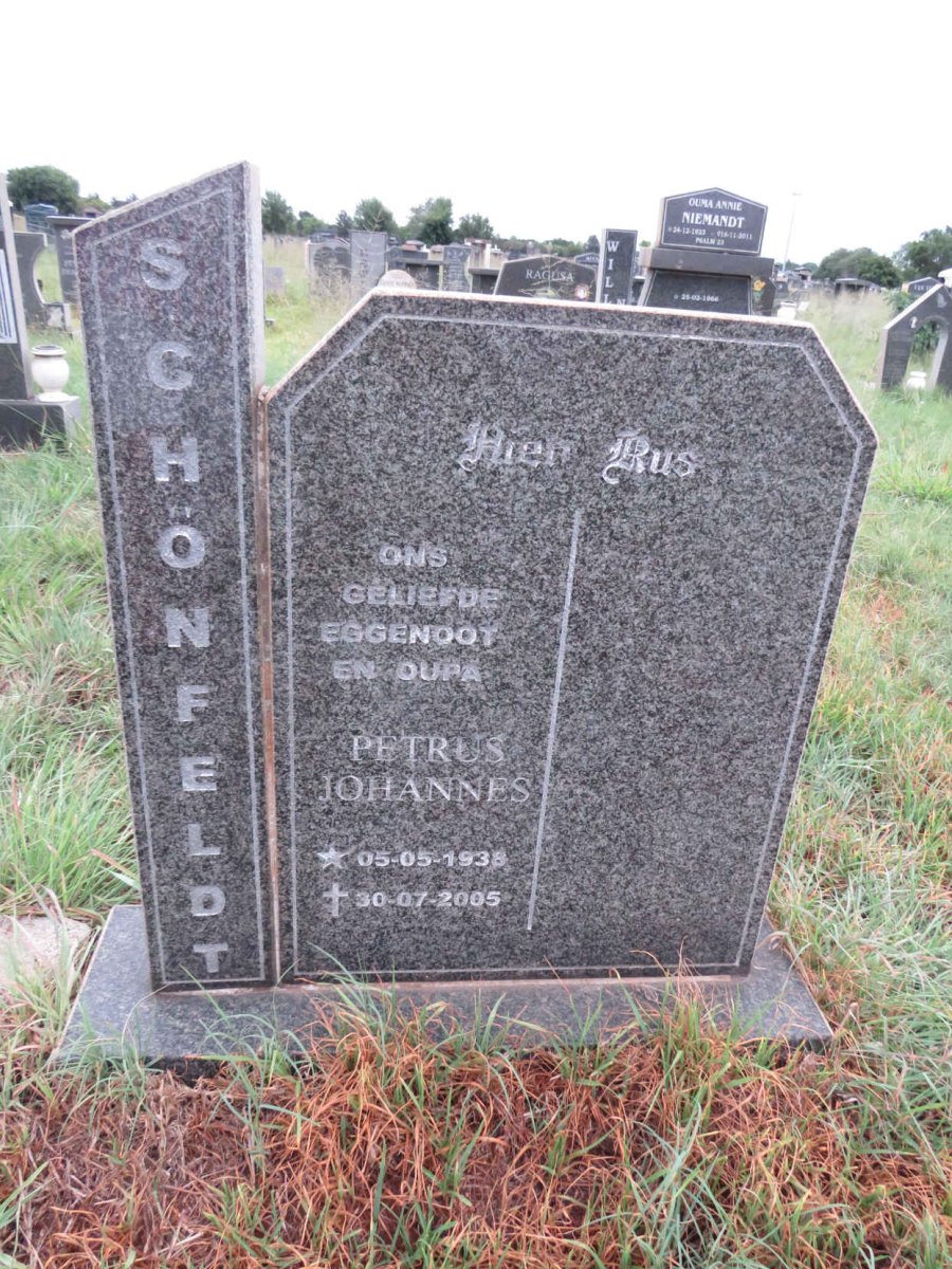 SCHONFELDT Petrus Johannes 1938-2005