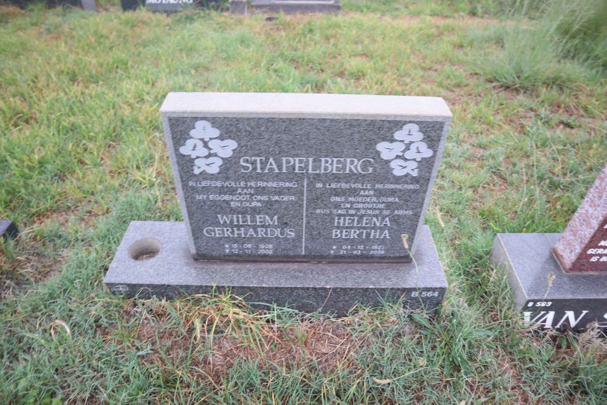 STAPELBERG Willem Gerhardus 1928-2002 & Helena Bertha 192?-200?