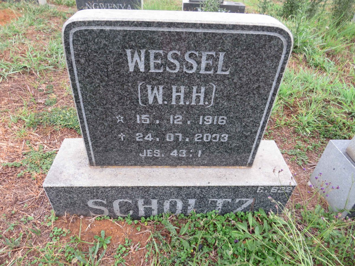 SCHOLTZ Wessel H.H. 1916-2003