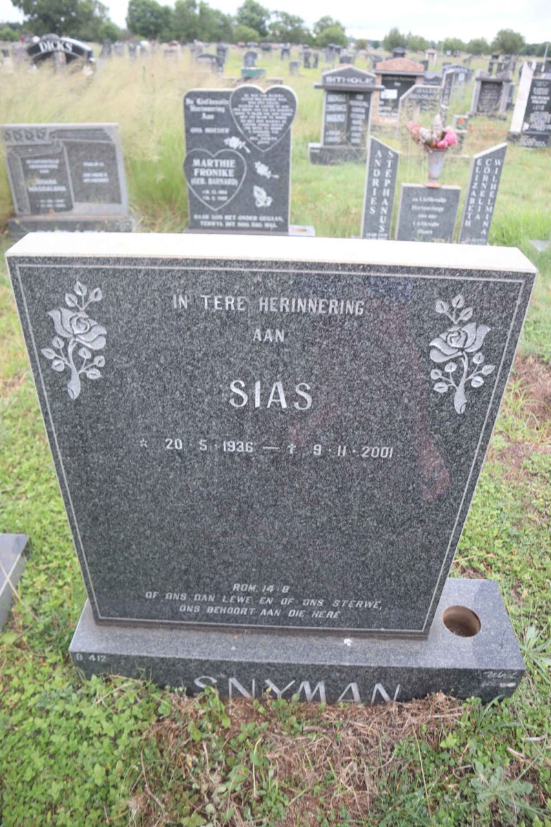 SNYMAN Sias 1936-2001