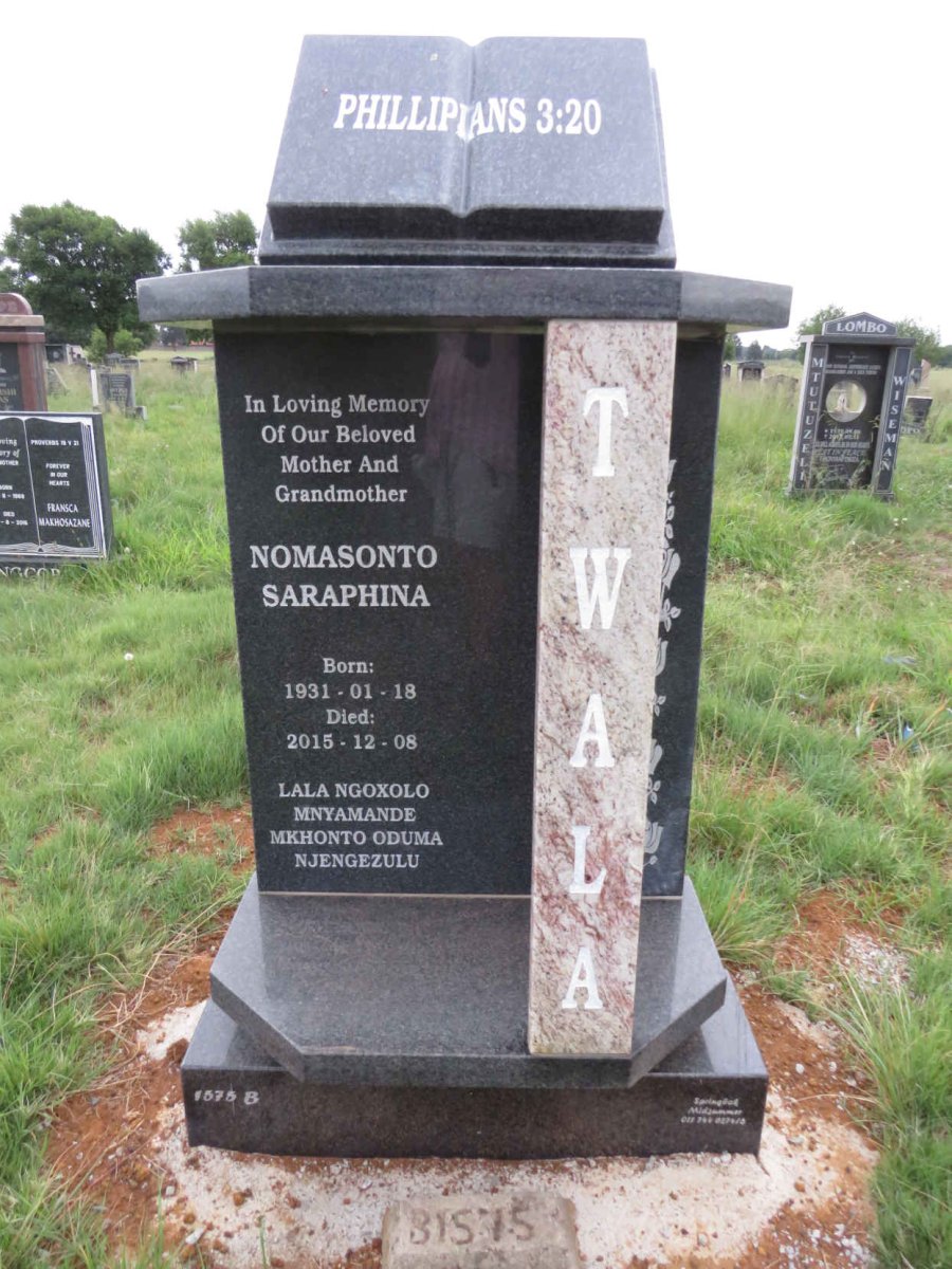 TWALA Nomasonto Saraphina 1931-2015