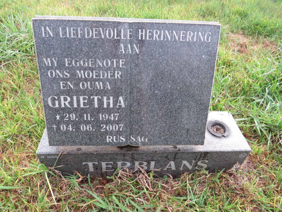 TERBLANS Grietha 1947-2007