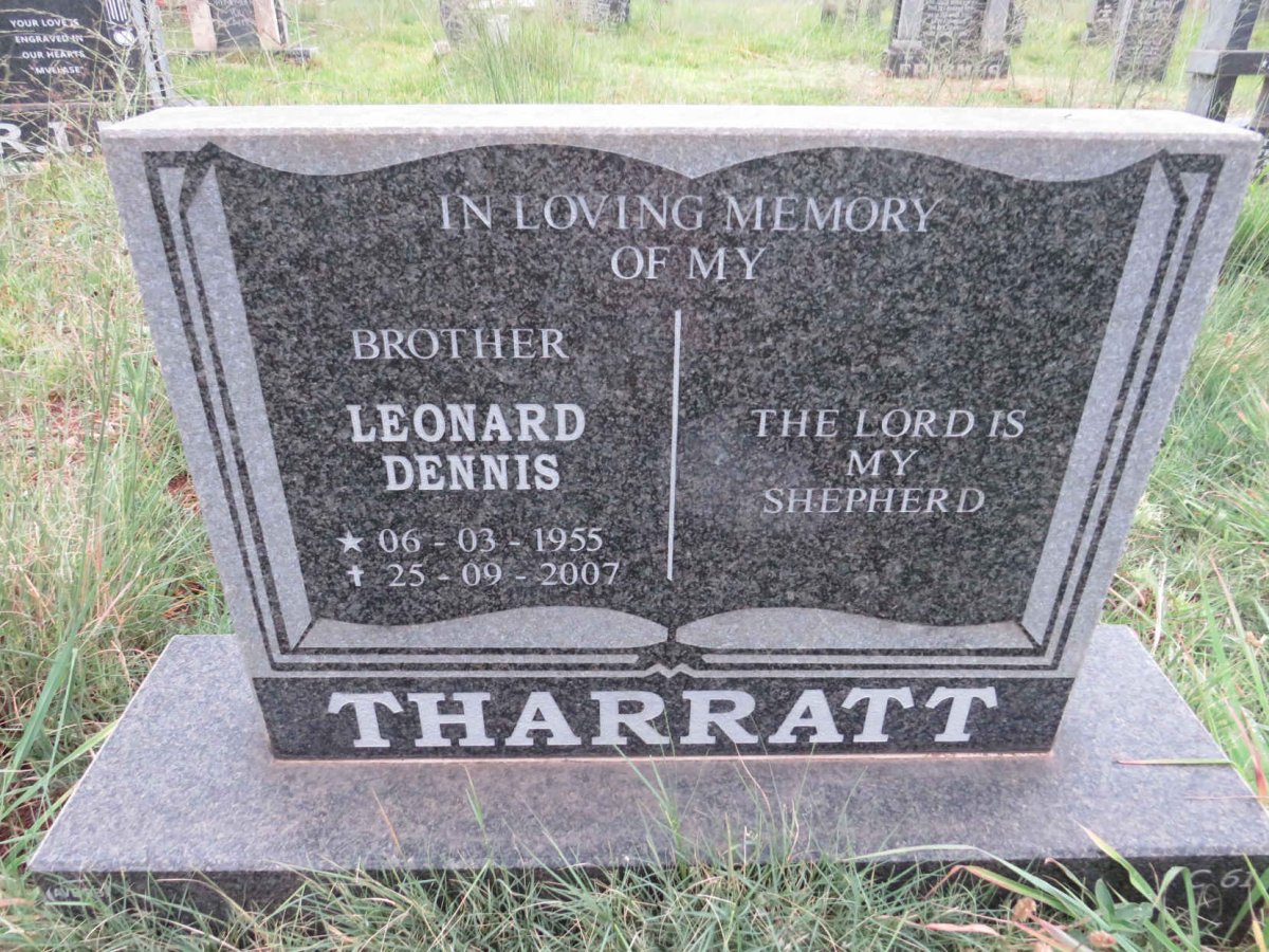 THARRATT Leonard Dennis 1955-2007